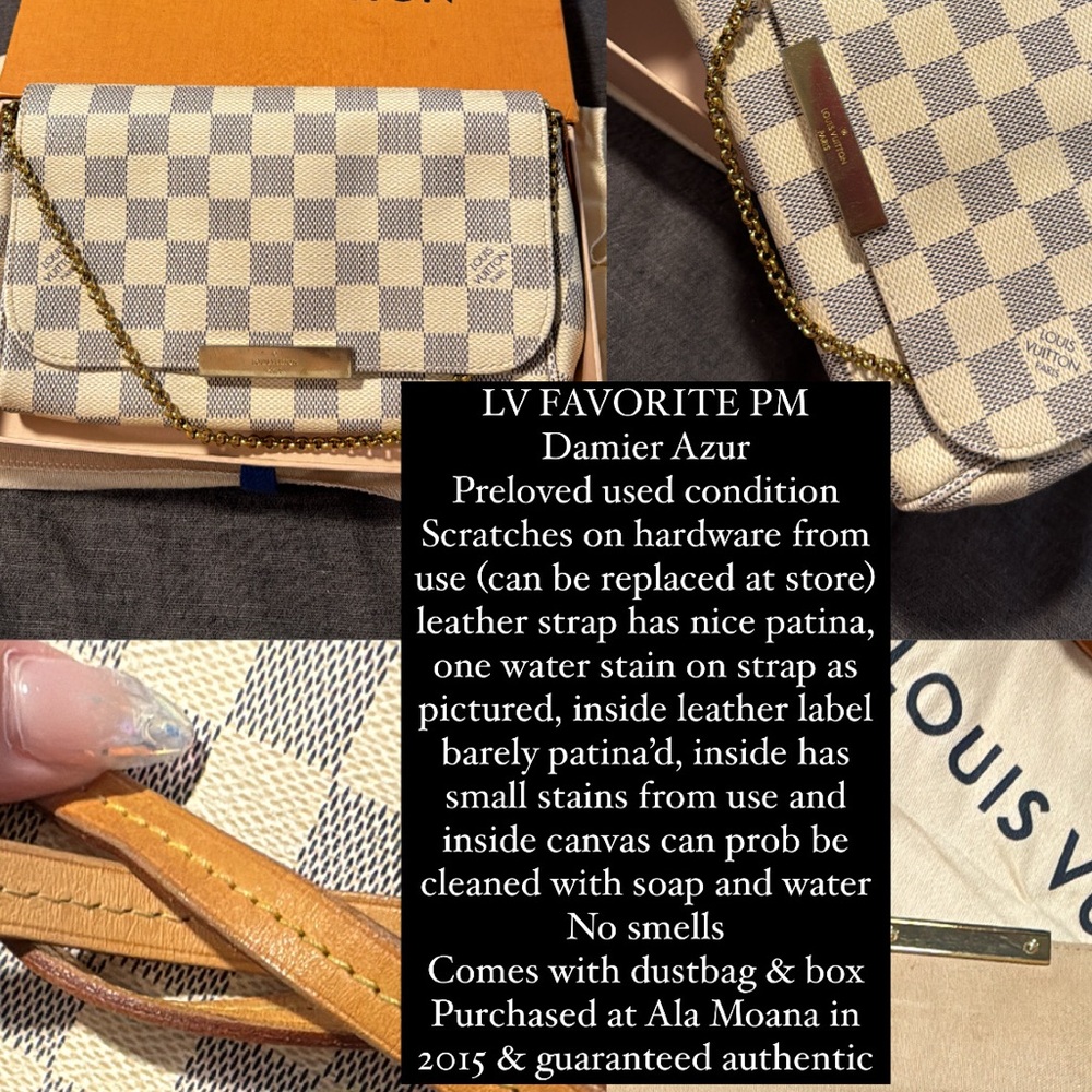Authentic Louis Vuitton FAVORITE PM DAMIER AZURE